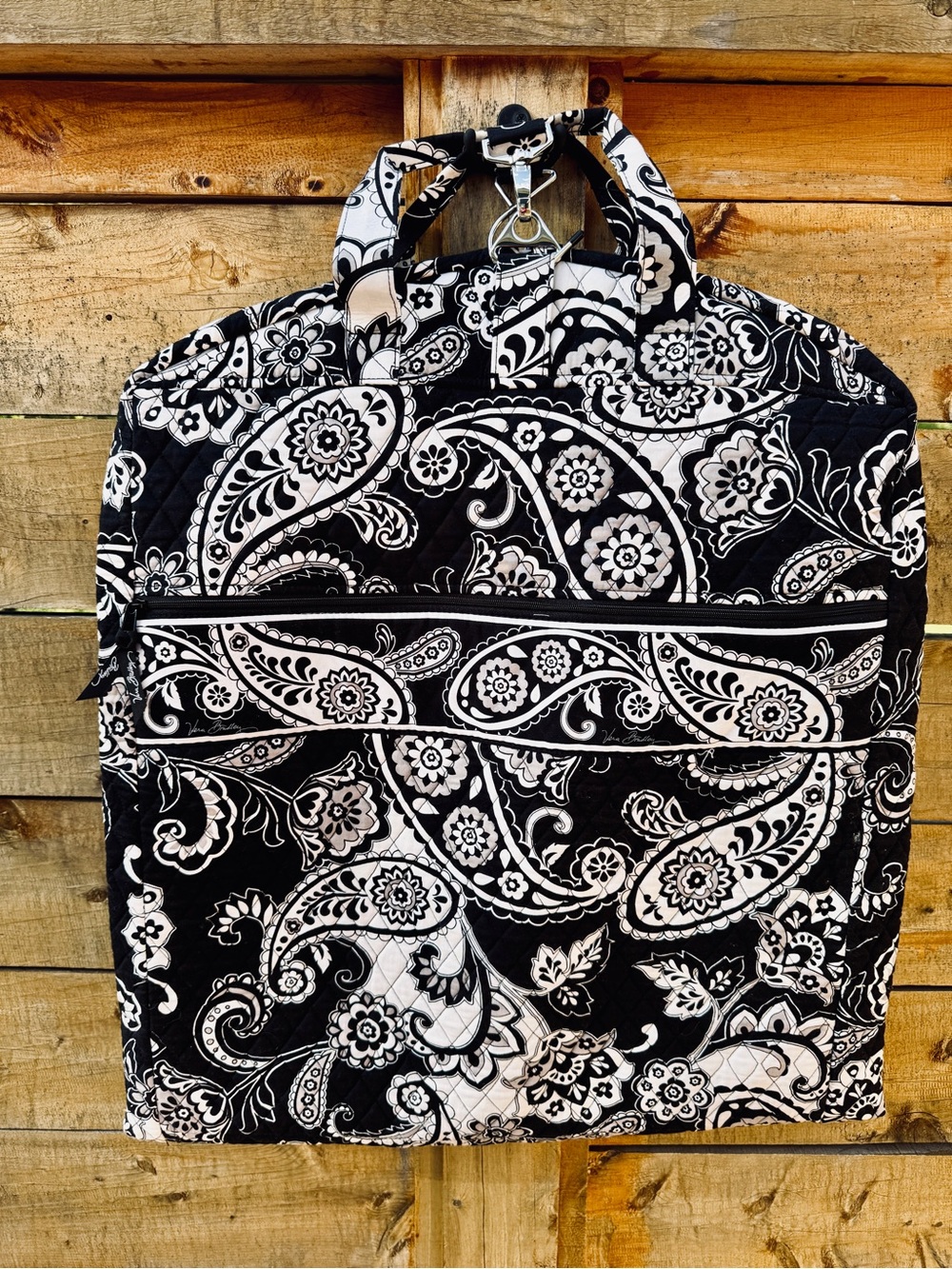 Vera Bradley Midnight Paisley Black and White Paisley Travel Garment Bag